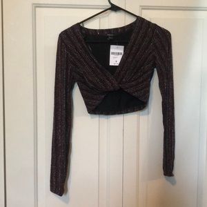 Long sleeve sparkle crop top